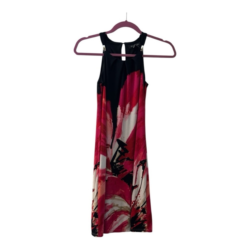 WHBM Floral Halter Dress - Red and Black - Picture 7 of 7